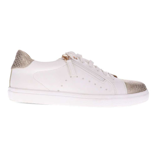 Cleo Casual Sneaker - White/Gold