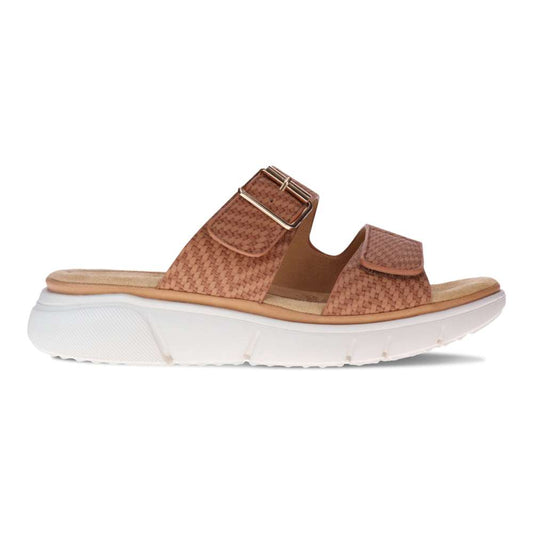 Rage Slide Sandal - Tan Raffia
