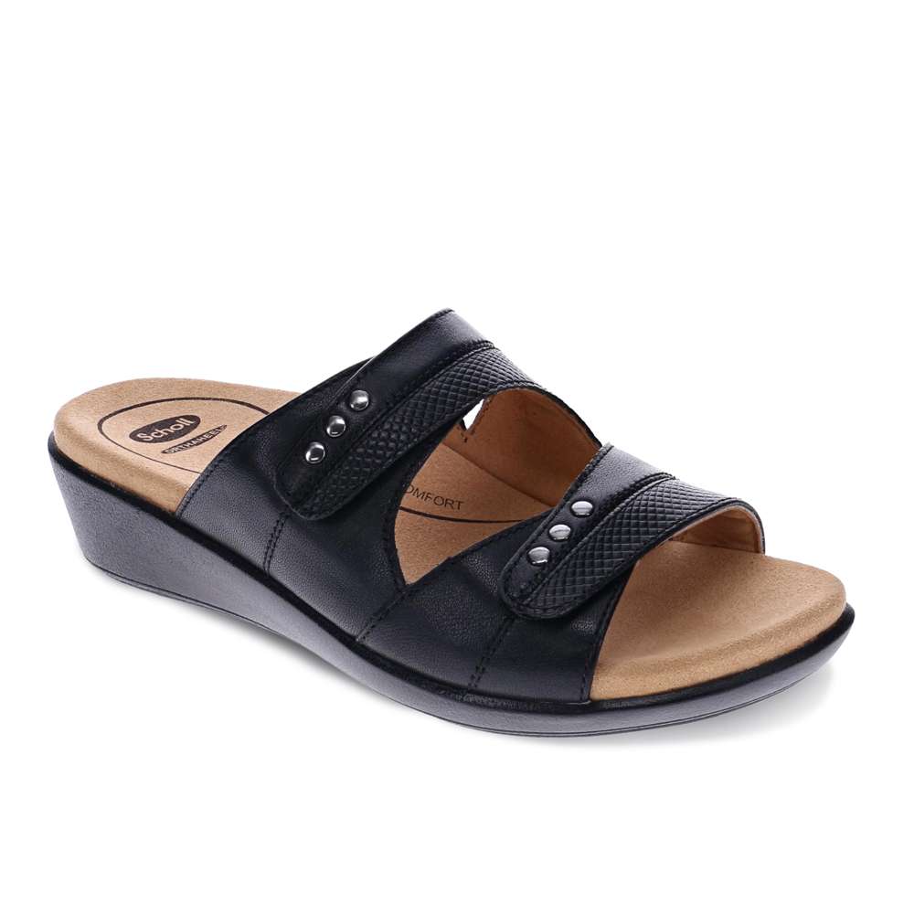 Toni Adjustable Slide Sandal - Black