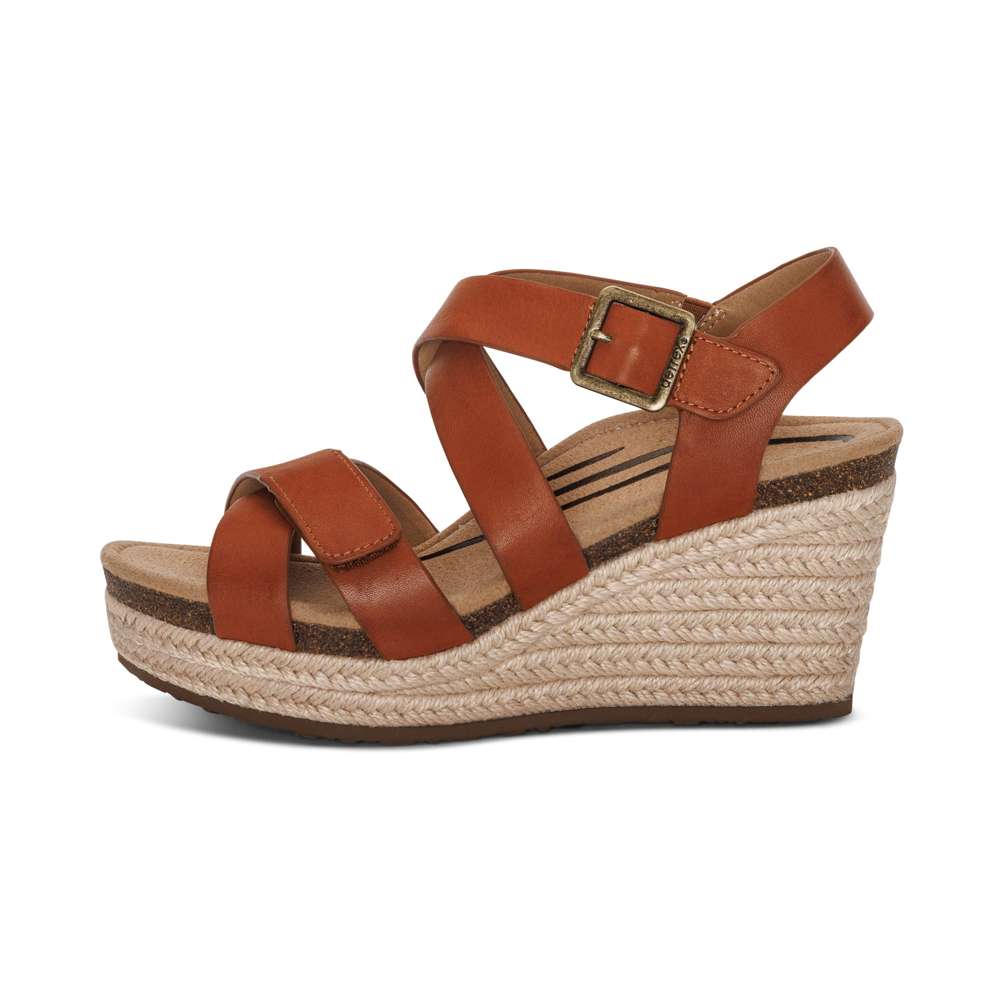Anna Arch Support Wedge - Cognac
