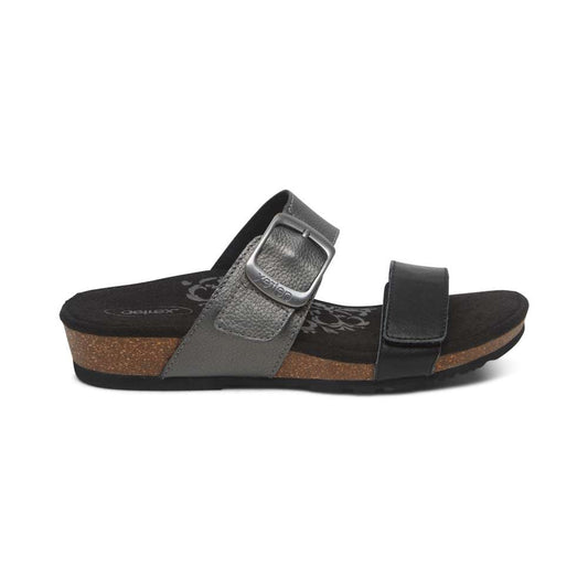 Daisy Slide Sandal - Black
