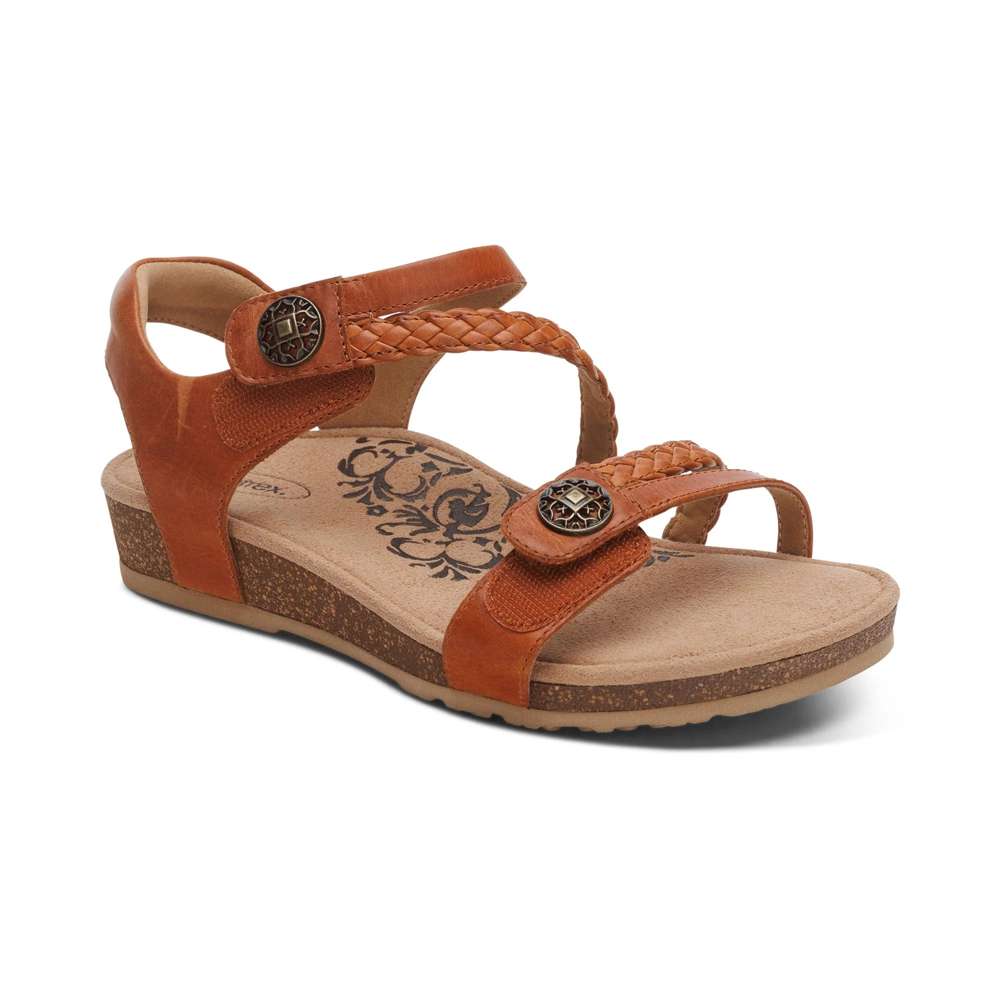 Jillian Braided Sandal - Cognac