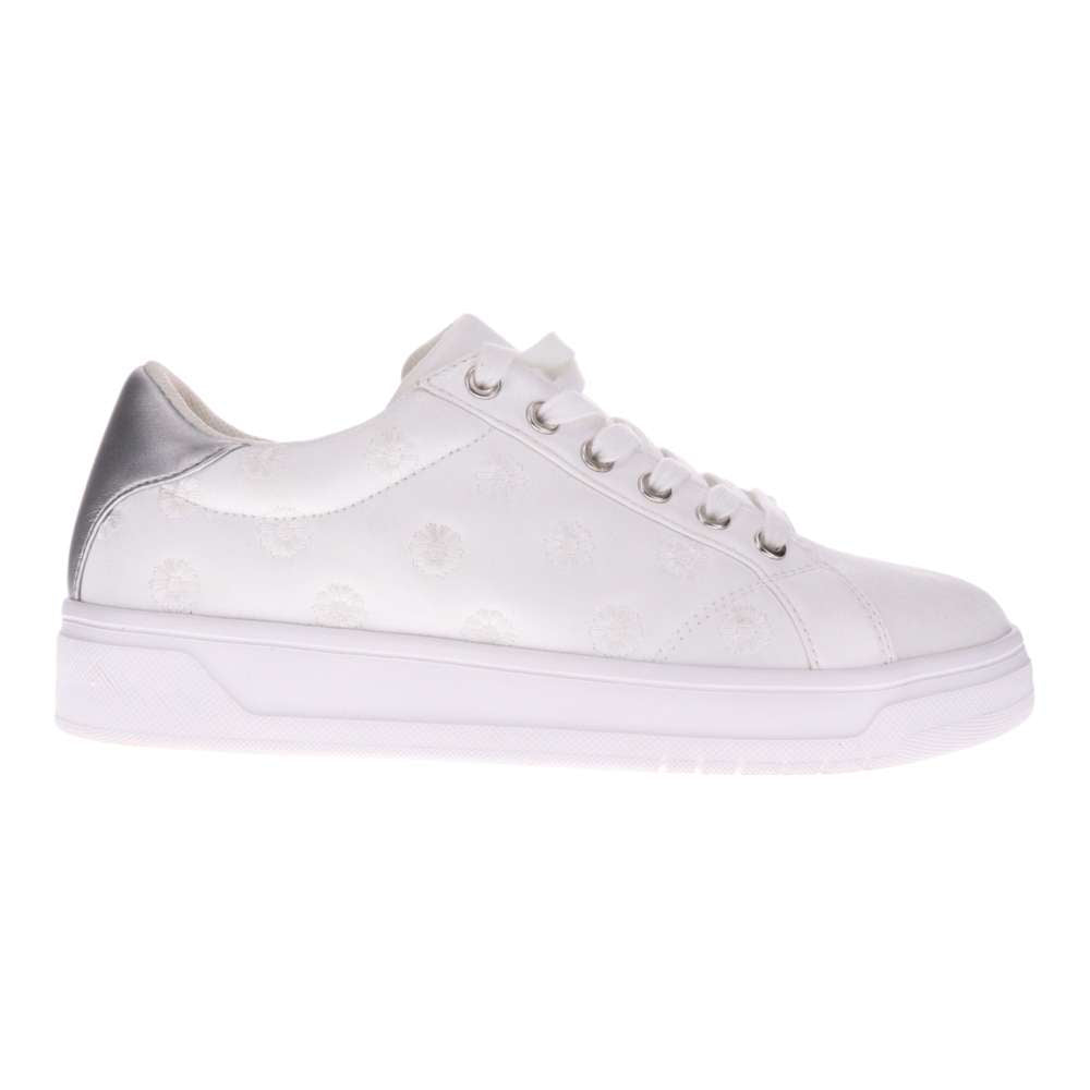 Paisley Floral Sneaker - White/Silver Patch