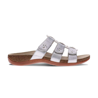 Andrea Slide Sandal - White Metallic