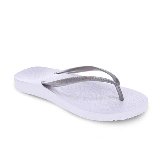 Fiji Toe Post Sandal - White/Silver
