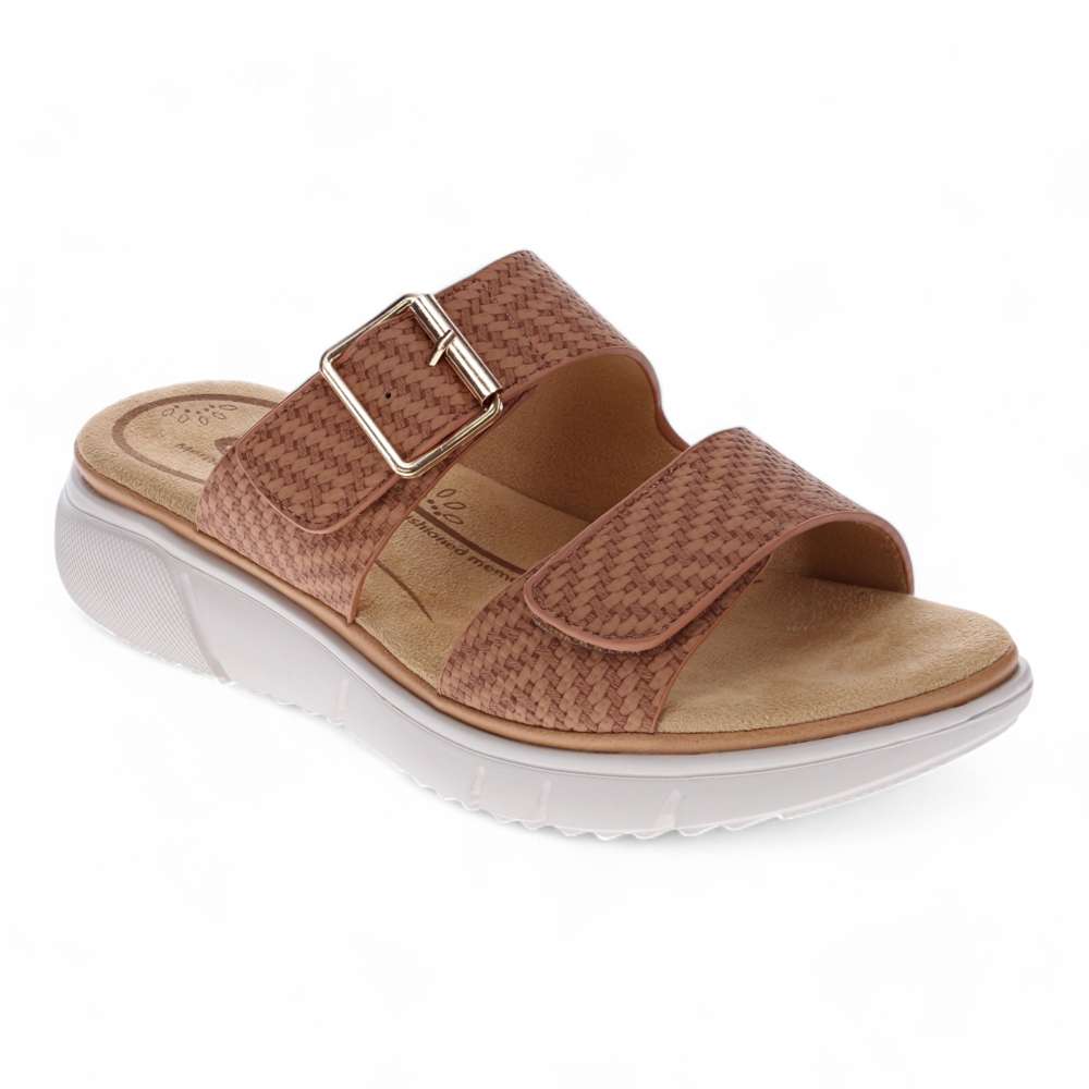 Rage Slide Sandal - Tan Raffia