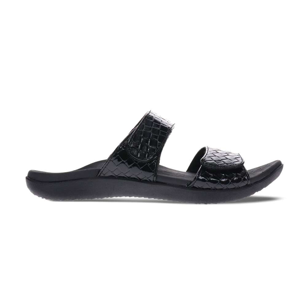 Skye Thatch Slide - Black