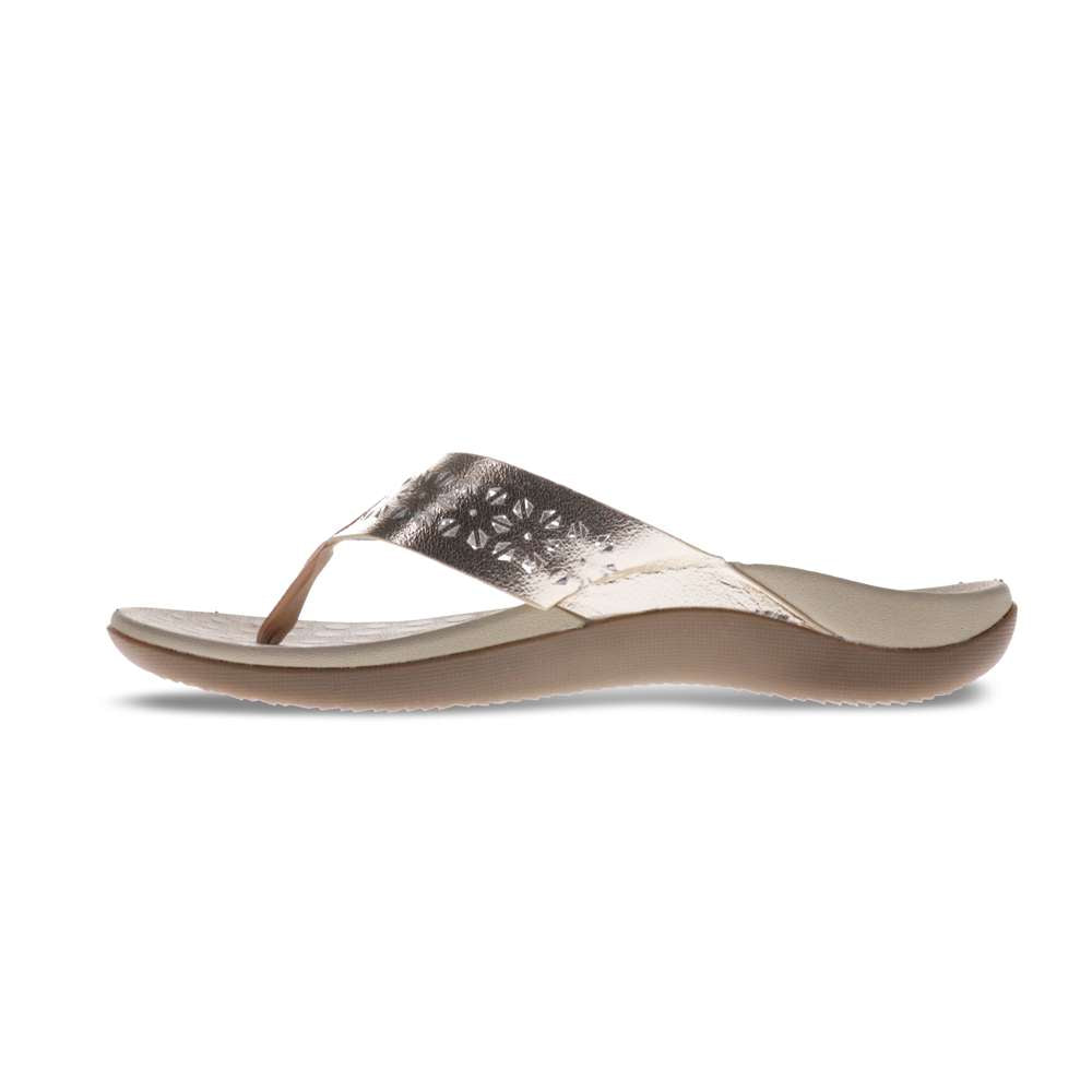 Spangle Toe Post Sandal - Soft Gold