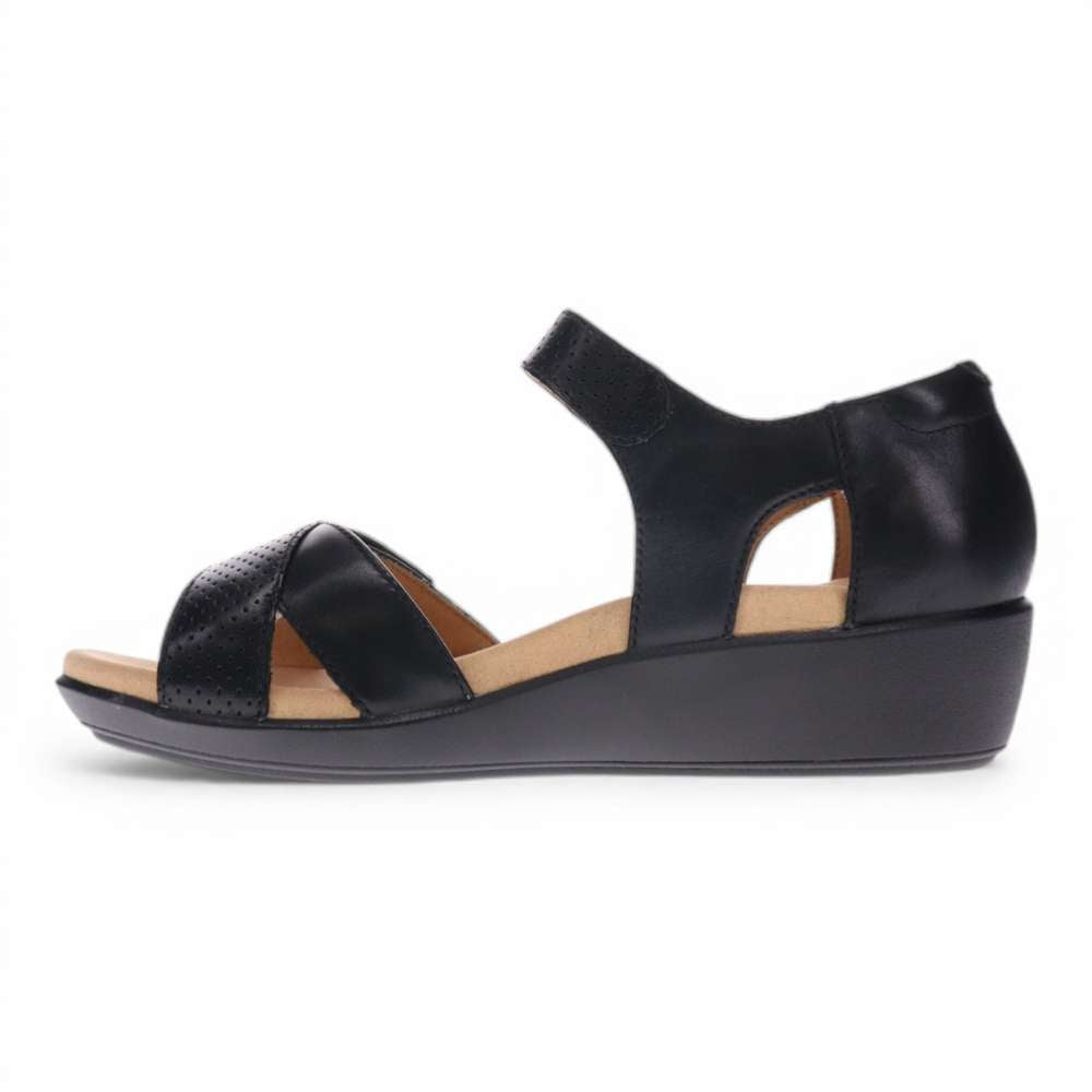 Taytay Wedge Sandal - Black/Black