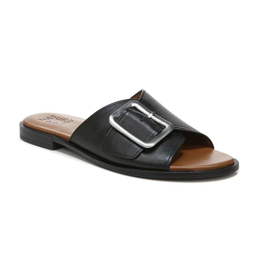 Forrest Slide Sandal - Black Leather