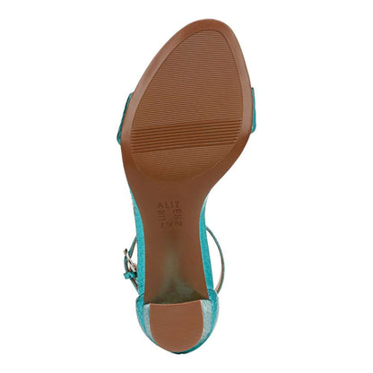 Vera Dress Sandal - Teal Metallic Snake Print Leather