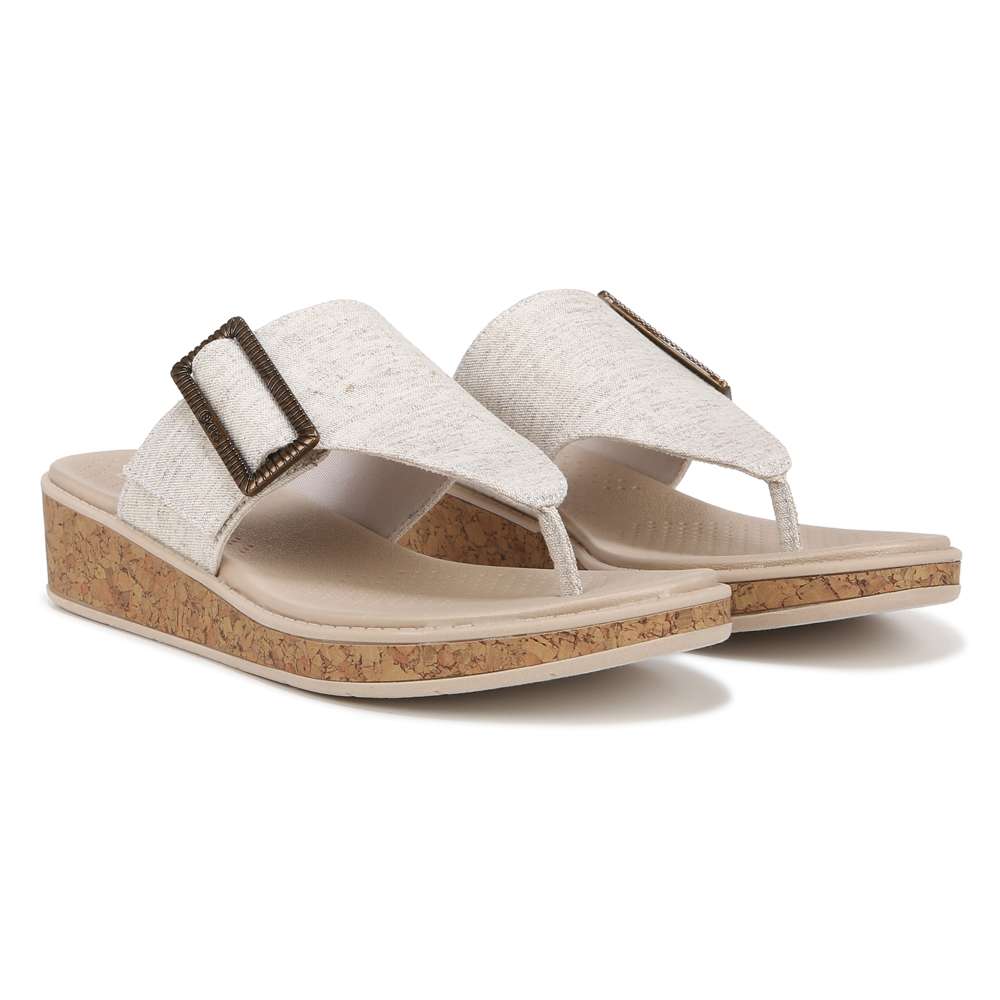 Bay Wedge Sandal - Natural Linen
