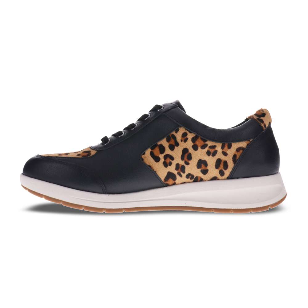 Boston Zip Sneaker - Black/Leopard
