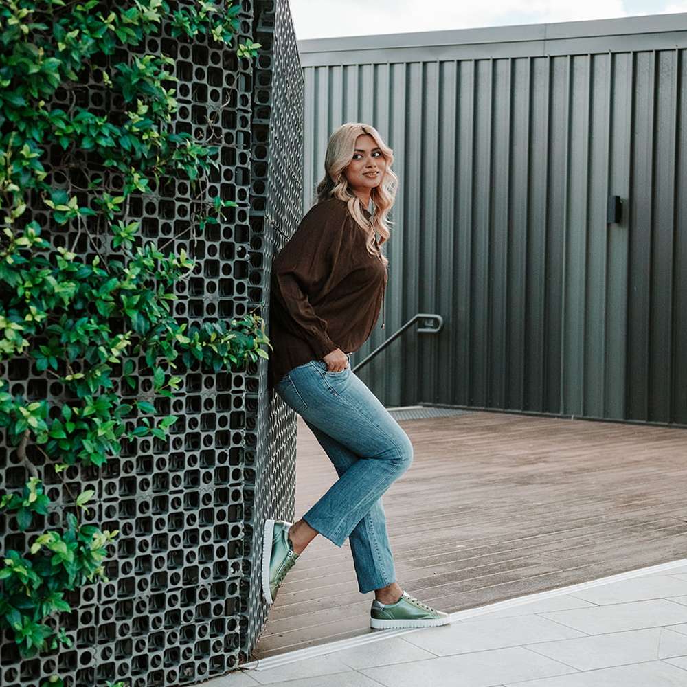 Luna Lace-Up Sneaker - Green