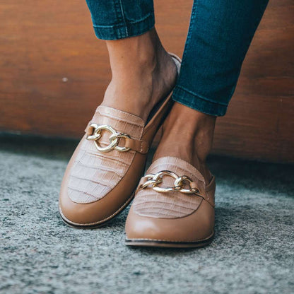 Trudy Mule - Latte/Latte Croc