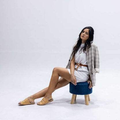 Mandy Flat Sandal - Almond