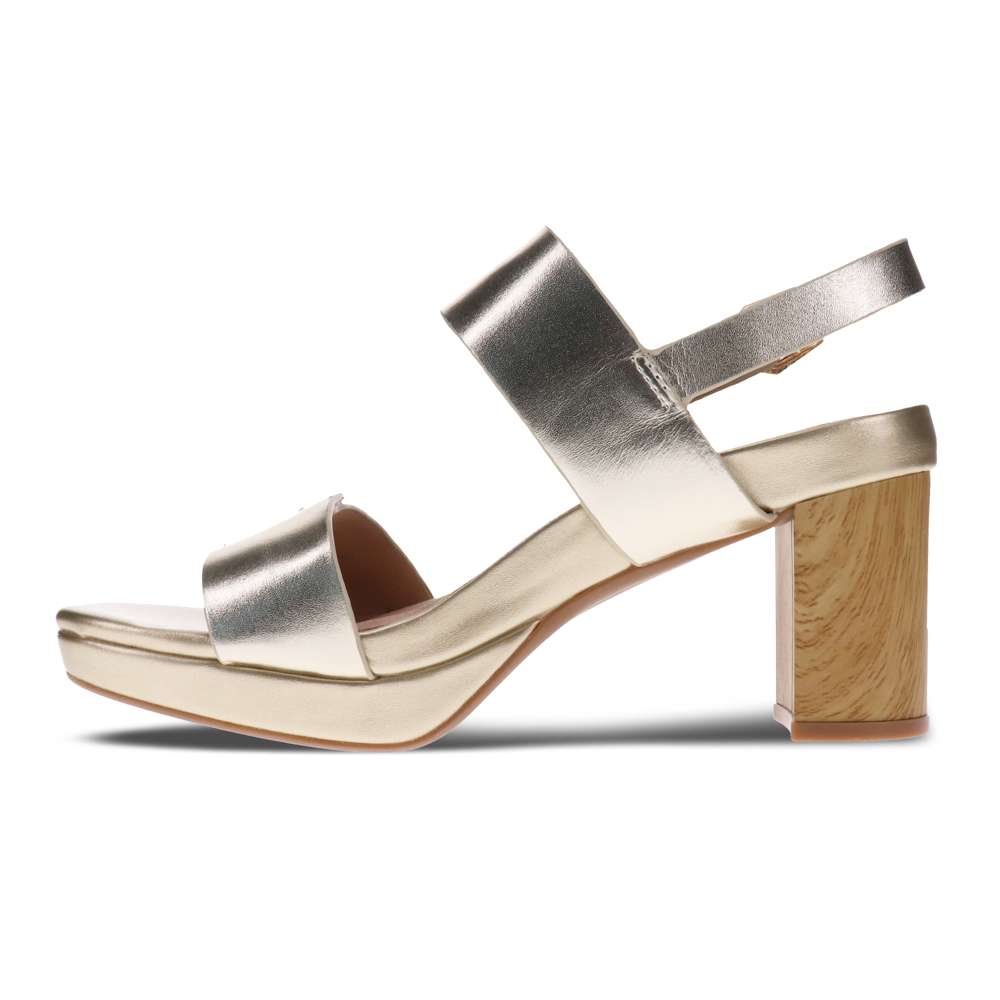 Tara Heeled Sandal - Soft Gold