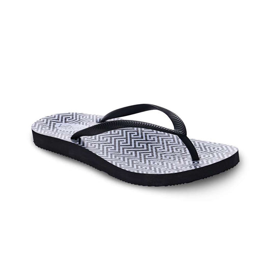 Venice Print Women's Toe Post Sandal - Black Maze