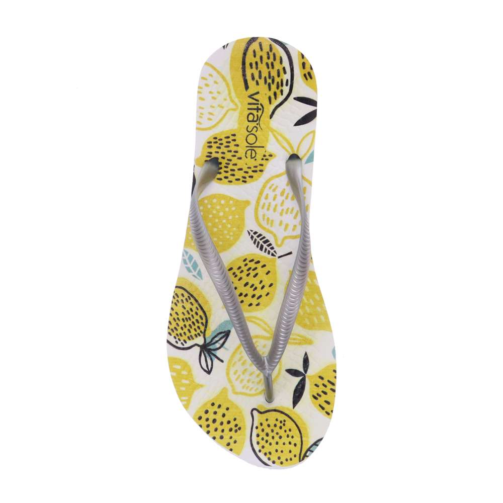 Venice Print Women's Toe Post Sandal - Lemon