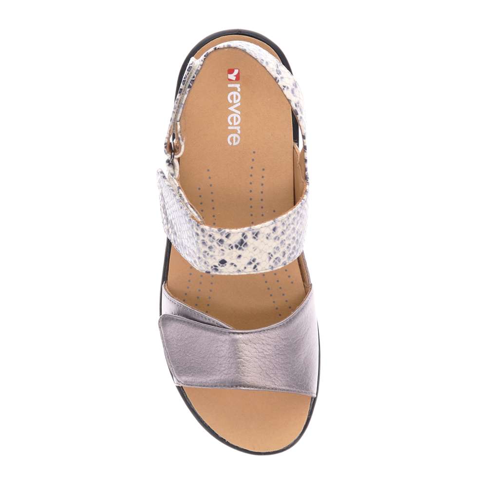 Como Adjustable Sandal - Gunmetal/Natural Snake