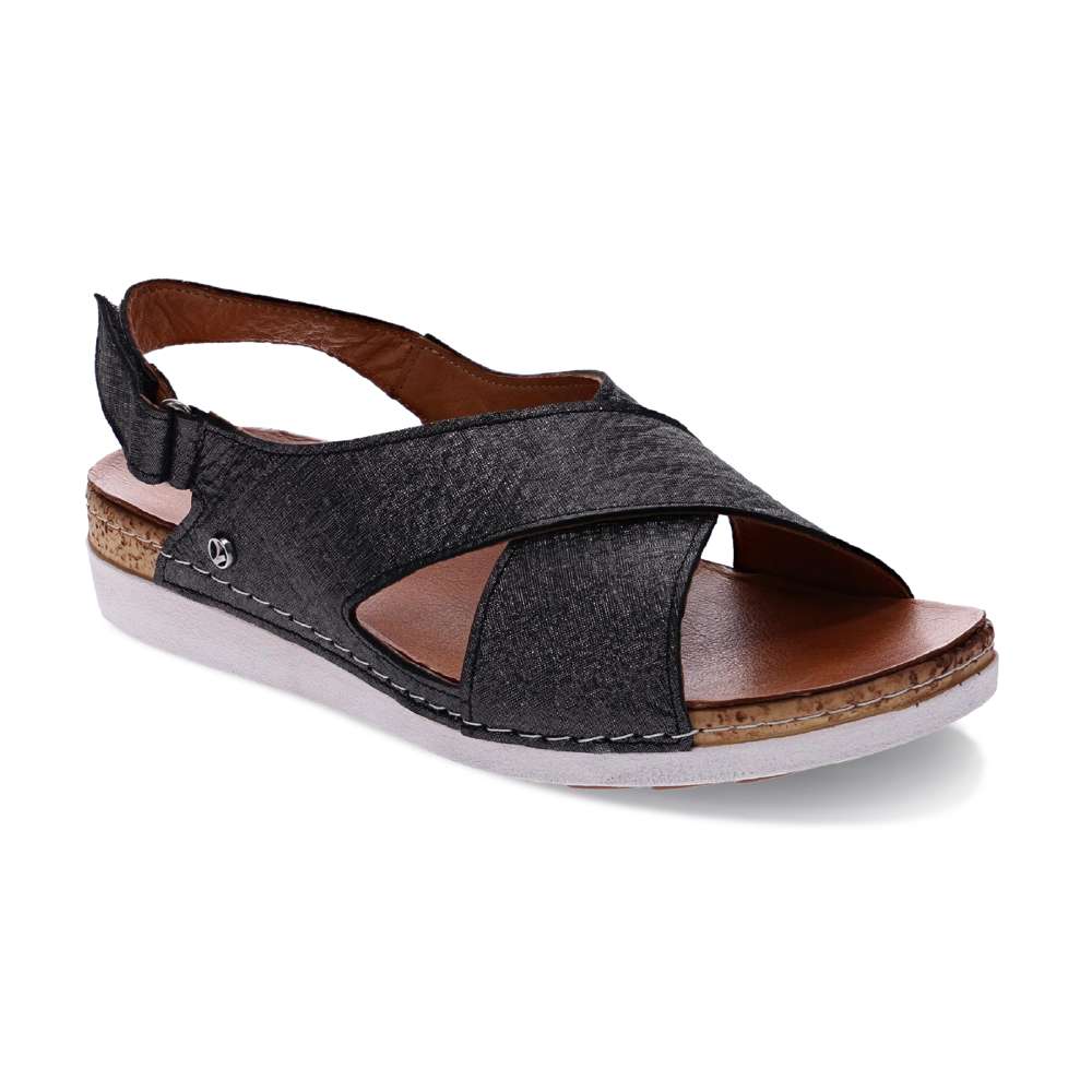 Cottesloe Sandal - Black Linen