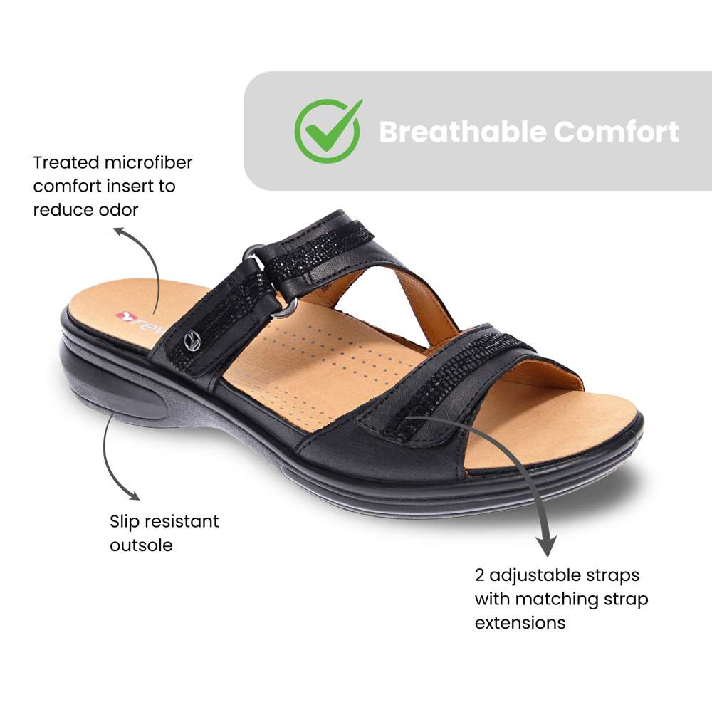 Rio Slide - Onyx/Black Lizard