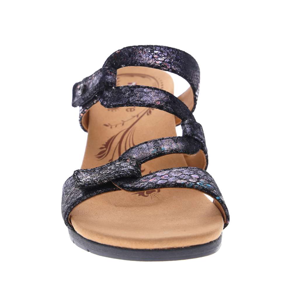 Sofia Wedge - Black Metallic Python