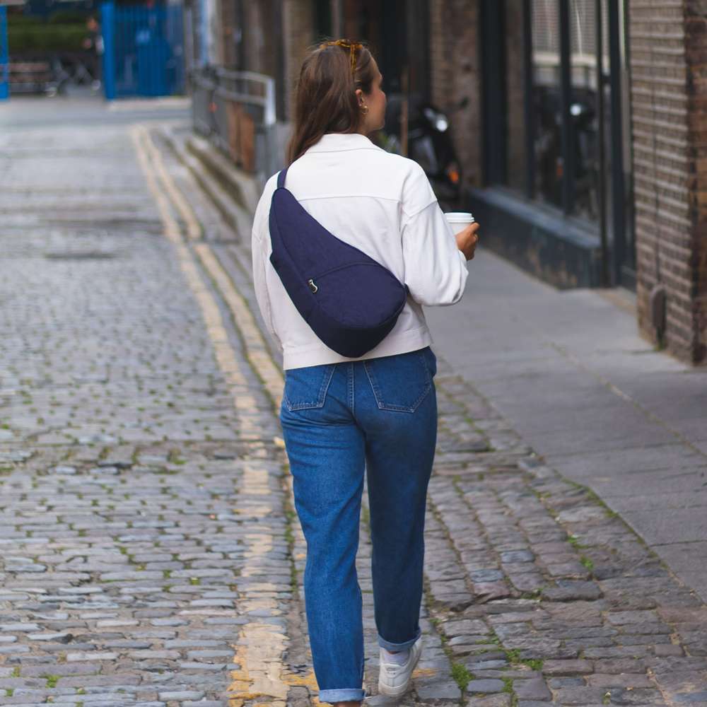 Textured Nylon Backpack - Blue Night