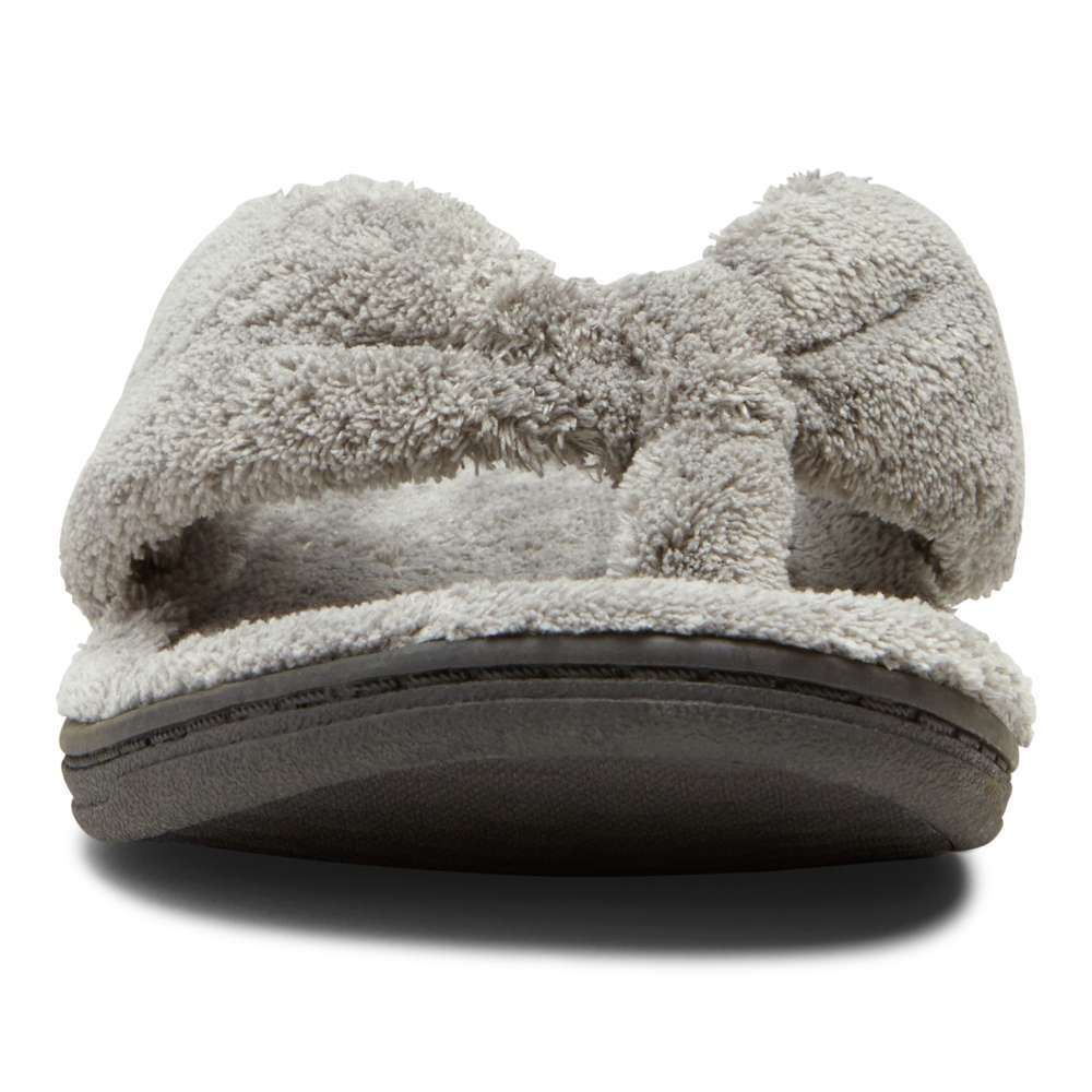 Gracie Toe Post Slipper - Light Grey