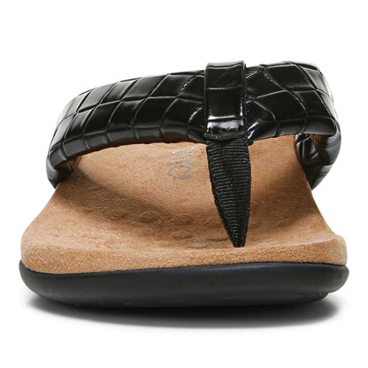 Layne Toe Post Sandal - Black Woven