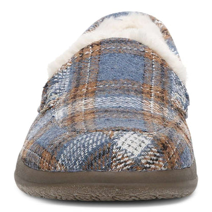 Lynez Slipper - Blue Plaid