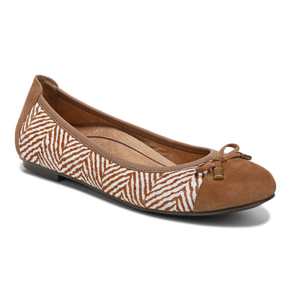 Minna Ballet Flat - Toffee/Cream