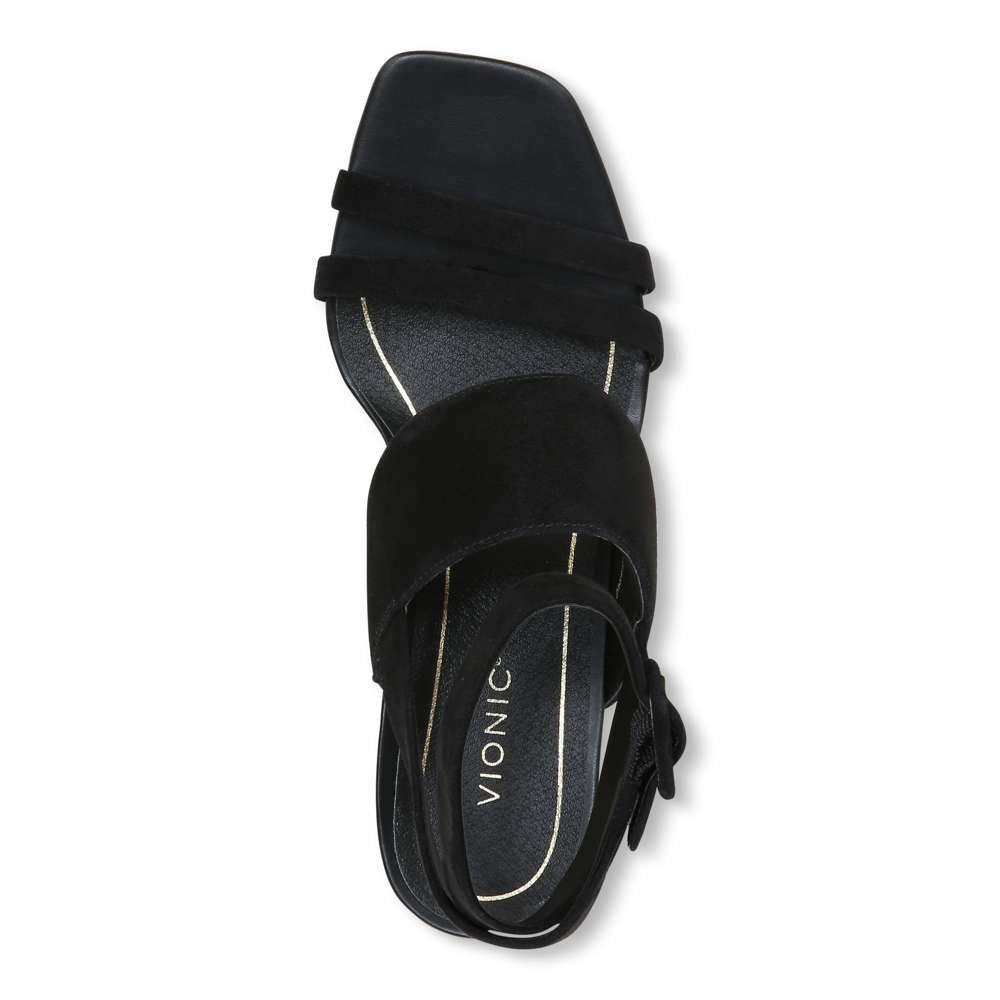 Yasmin Heeled Sandal - Black Suede