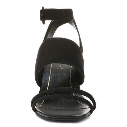 Yasmin Heeled Sandal - Black Suede