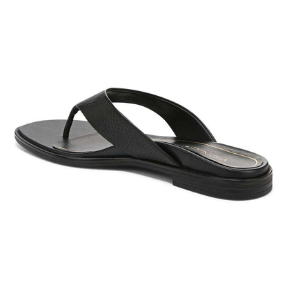 Agave Toe Post Sandal - Black Leather