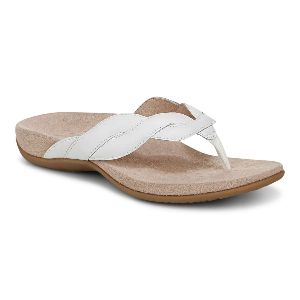 Bella Braid Toe Post Sandal - White