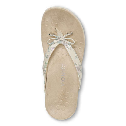 Bella Toe Post Sandal - Cream Botanical