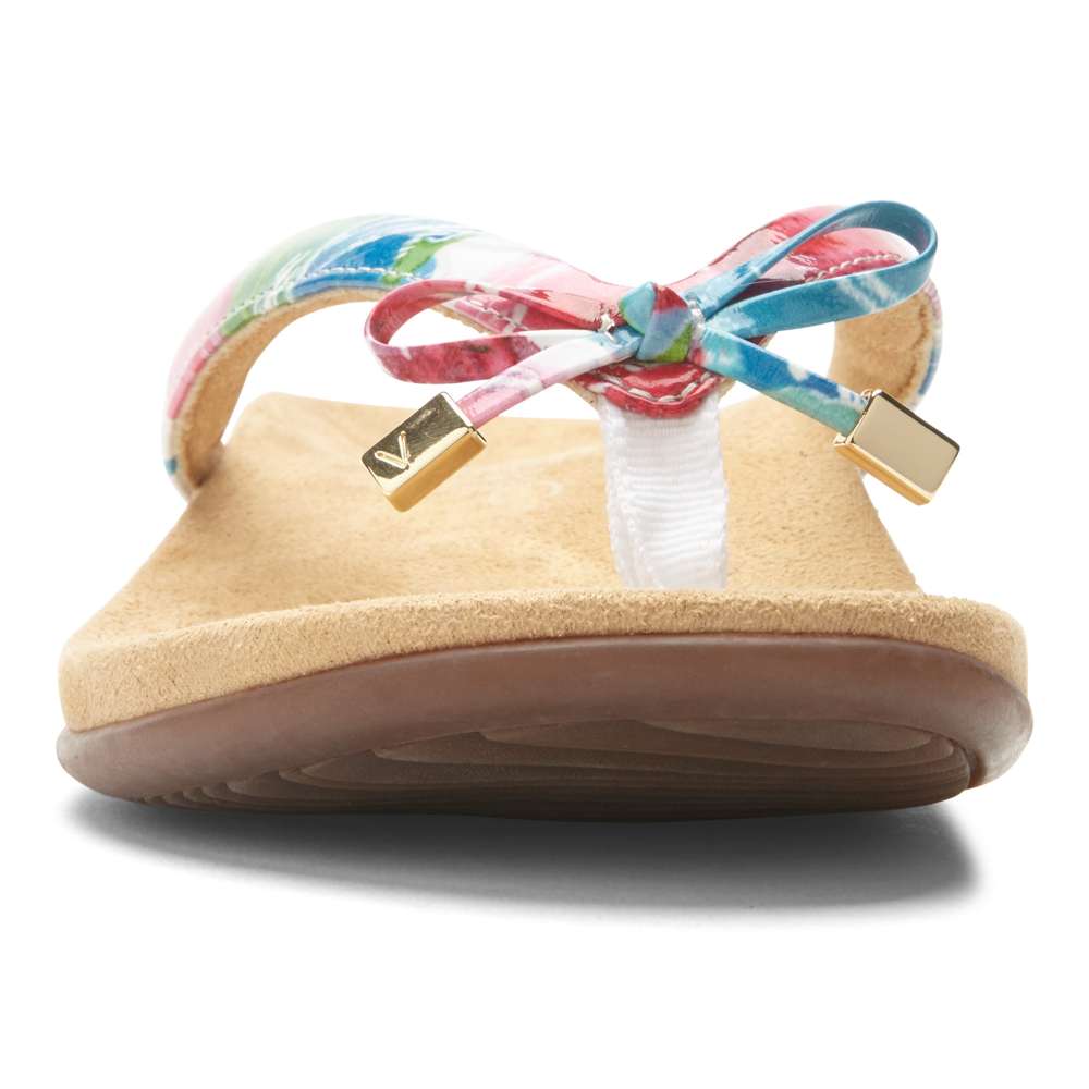 Bella Toe Post Sandal - White Floral