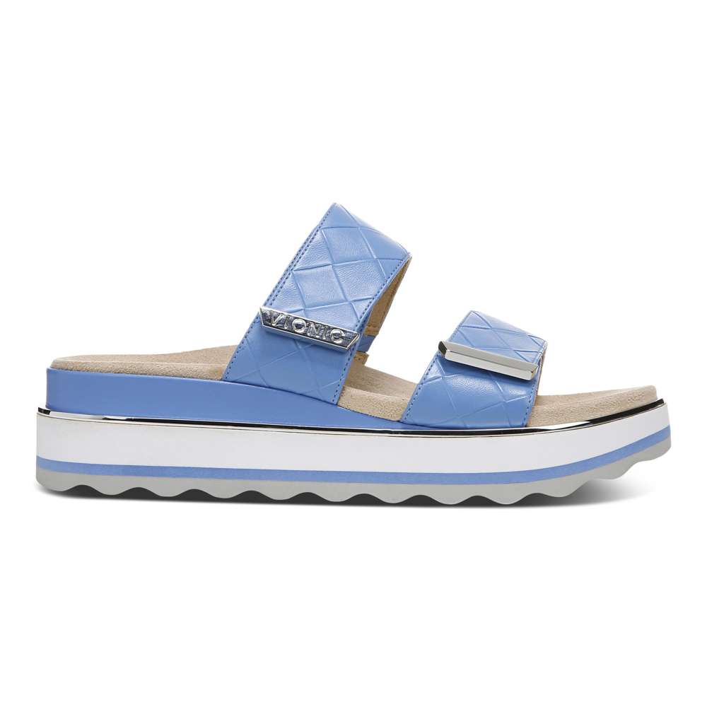 Brandie Flatform Slide Sandal - Azure