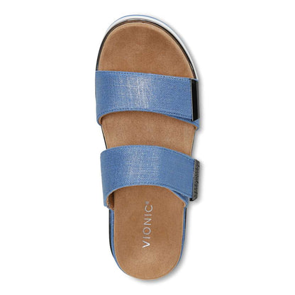 Brandie Flatform Slide Sandal - Vallarta Blue Linen