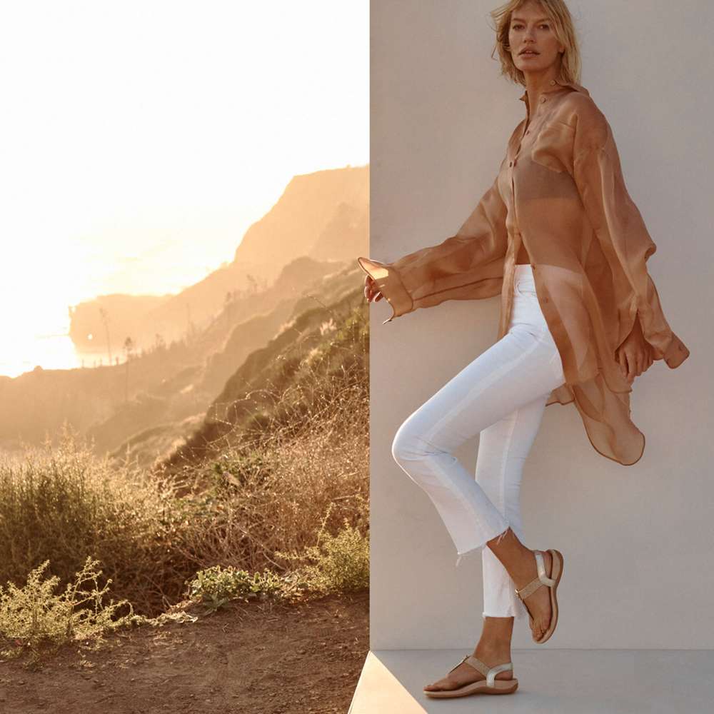 Brea Slingback Sandal - Gold Leather