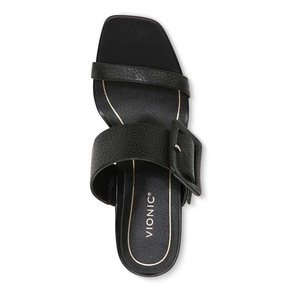 Brookell Heeled Sandal - Black Leather