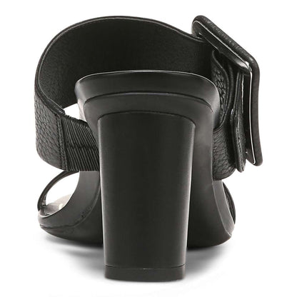 Brookell Heeled Sandal - Black Leather