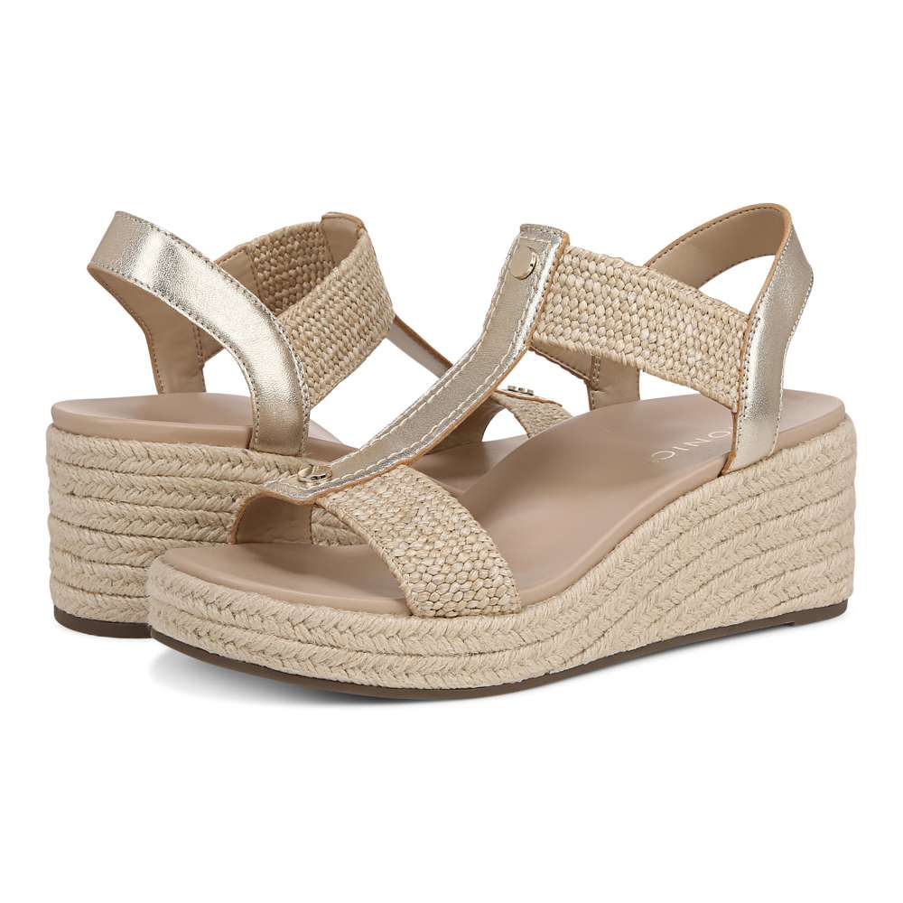 Calera Wedge - Gold Leather