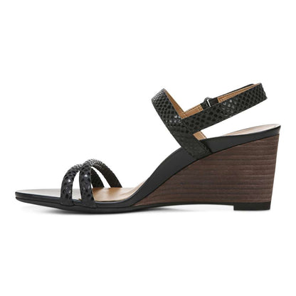 Emmy Wedge Sandal - Black Lizard