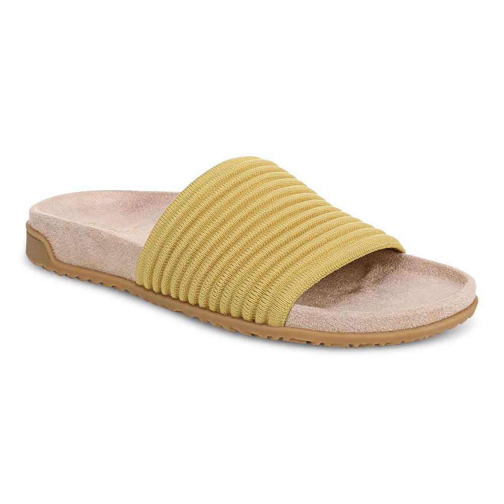 Evie Knit Slide Sandal - Dijon