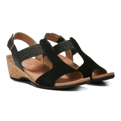 Kaytie Wedge Sandal - Black