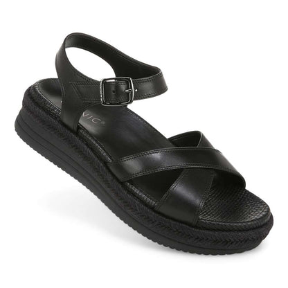 Mar Platform Sandal - Black Leather