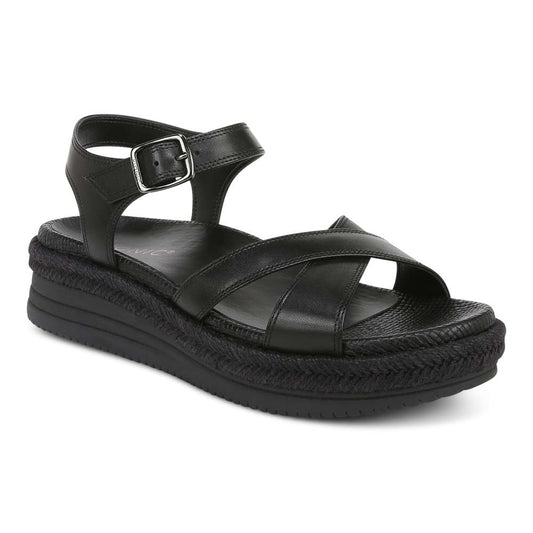 Mar Platform Sandal - Black Leather