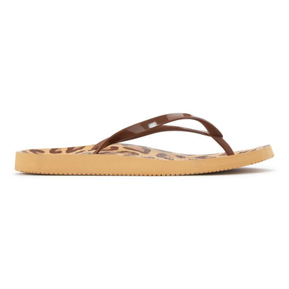 Noosa Print Toe Post Sandal - Leopard Brown